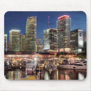 Miami skyline city in Florida Mouse Mat