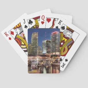 Miami skyline city in Florida Playing Cards