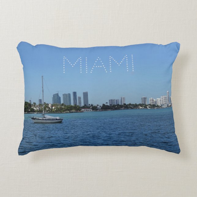 Miami Skyline Decorative Cushion (Front)