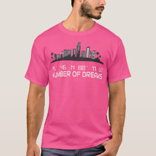 Miami Skyline GPS Coordinates Silhouette T-Shirt
