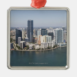 Miami Skyline Metal Tree Decoration