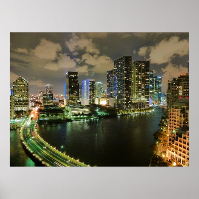 Miami skyline night poster (Front)