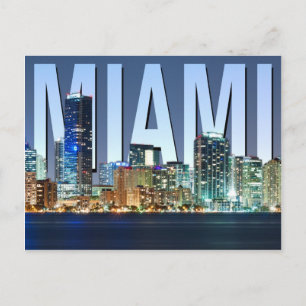 Miami Skyline Panorama Postcard