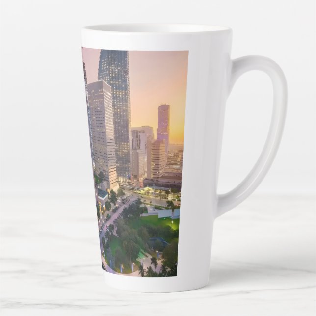 Miami Skyline Sunset with InterContinental Hotel  Latte Mug (Right)
