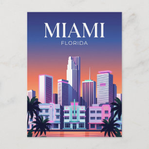 Miami Skyline USA Postcard