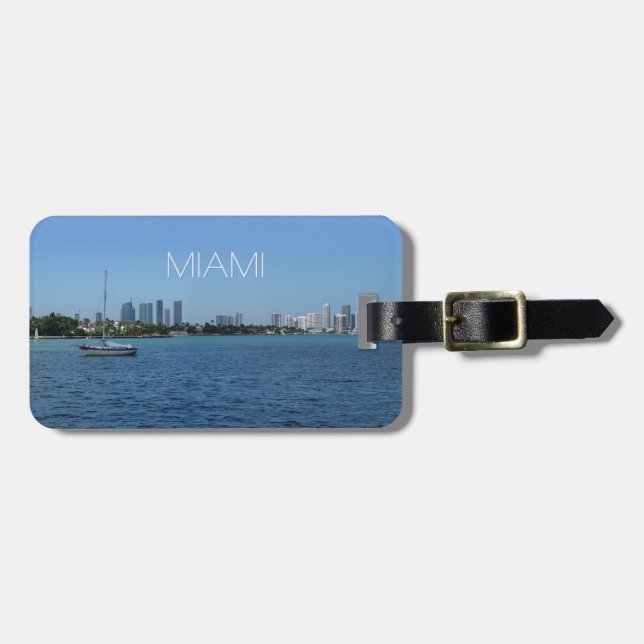 Miami Skyline (w/out customisable text) Luggage Tag (Front Horizontal)