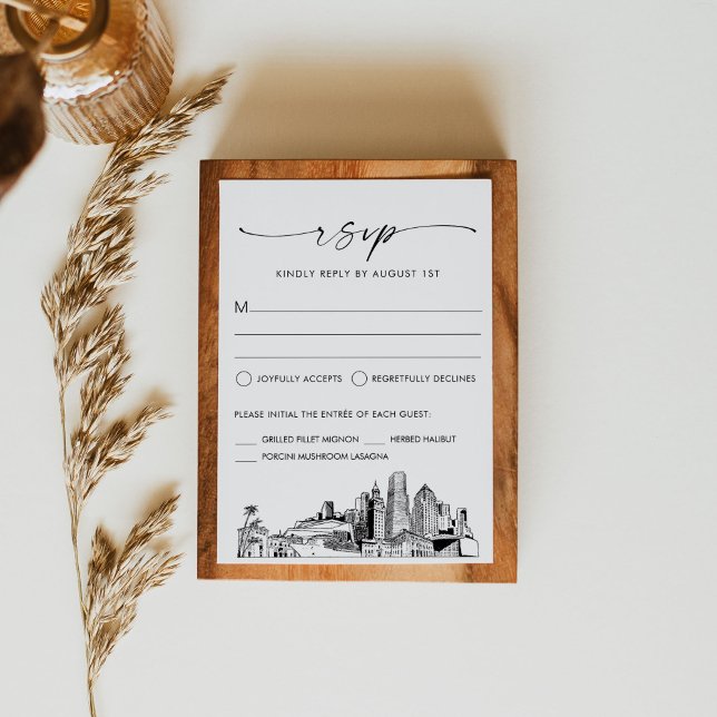 Miami Skyline Wedding RSVP Response Card (Creator Uploaded)