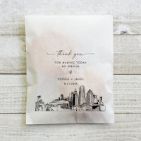 Miami Skyline Wedding Thank You Favour Bags