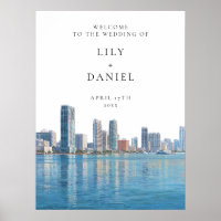 Miami Skyline Wedding Welcome Sign