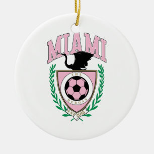 Miami Soccer Varsity Style  Ceramic Tree Decoration