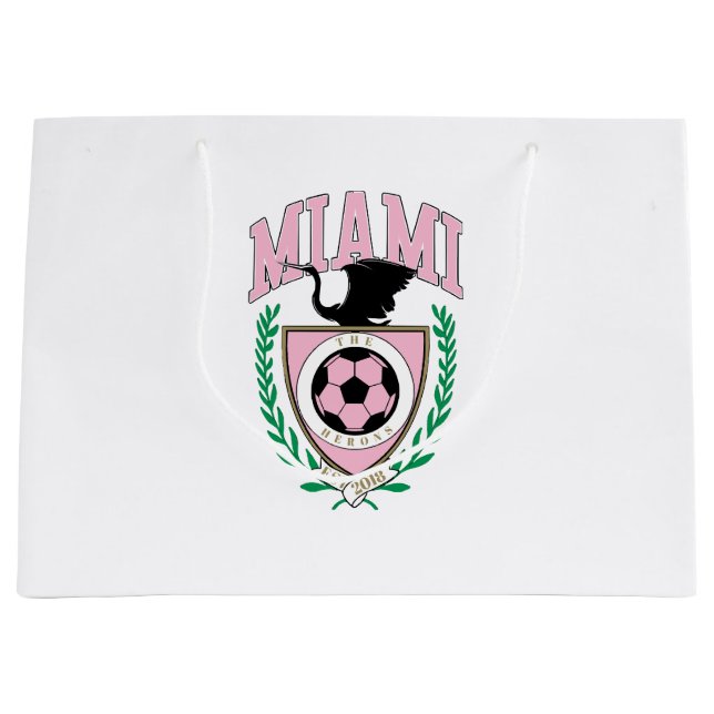 Miami Soccer Varsity Style  Large Gift Bag (Front)