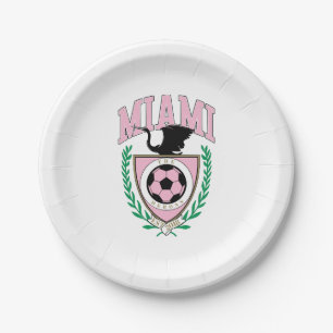 Miami Soccer Varsity Style  Paper Plate