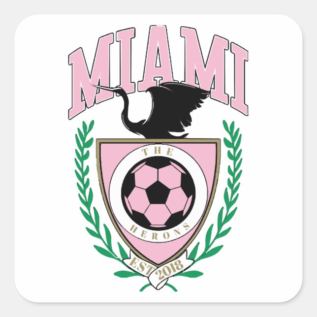 Miami Soccer Varsity Style  Square Sticker (Front)