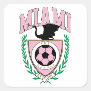 Miami Soccer Varsity Style Square Sticker