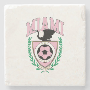 Miami Soccer Varsity Style Stone Coaster