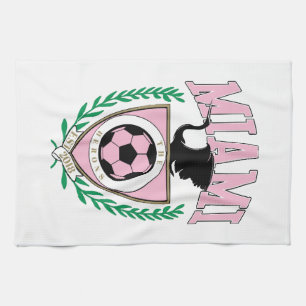 Miami Soccer Varsity Style  Tea Towel