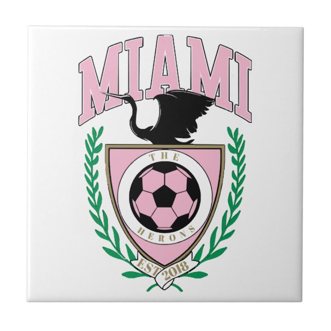 Miami Soccer Varsity Style  Tile (Front)