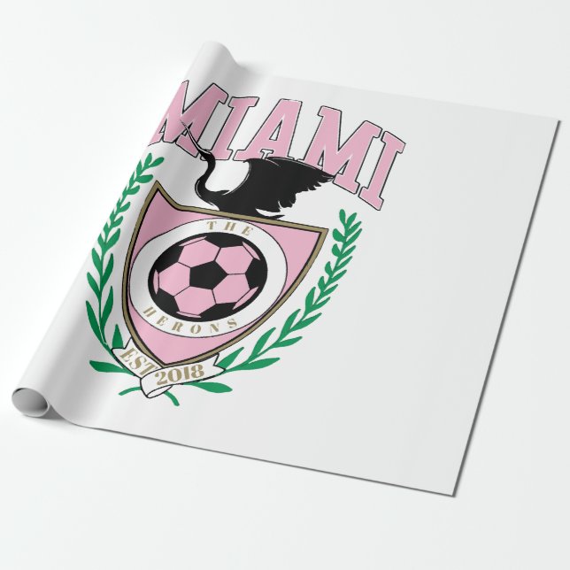 Miami Soccer Varsity Style  Wrapping Paper (Unrolled)