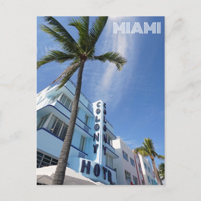 Miami South Beach Florida Art Deco Travel Postcard (Front)