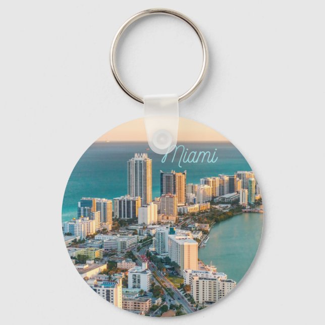 Miami South Beach Florida Ocean View  Key Ring (Front)