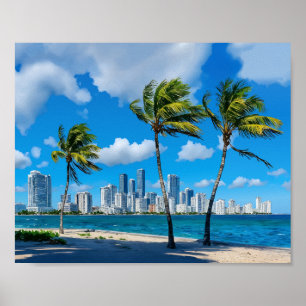 Miami South Beach Florida Watercolor Poster