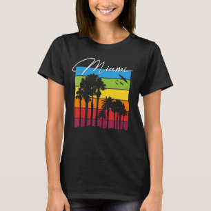 Miami Souvenir Florida City Palm Tree Beach Vacati T-Shirt