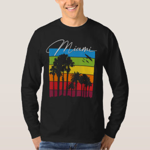 Miami Souvenir Florida City Palm Tree Beach Vacati T-Shirt