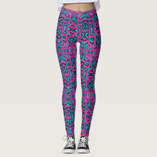 Miami Street Vibes Leggings: Flashy Graffiti in Pi Leggings