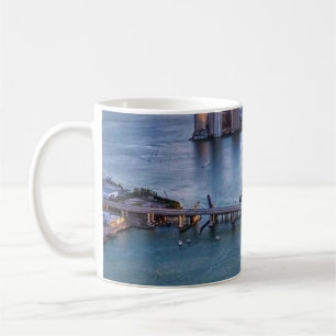 Miami Sunset Cruise Ship & Coastal Skyline Citysca Coffee Mug