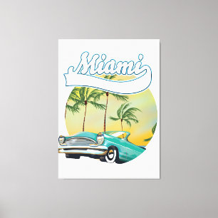 Miami Sunset logo Canvas Print