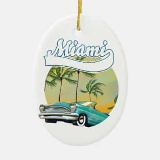 Miami Sunset logo Ceramic Tree Decoration
