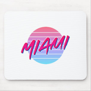 Miami Sunset Neon Colours Style Vintage Mouse Mat