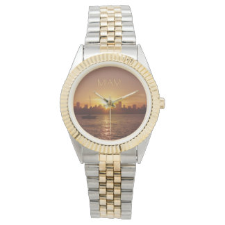 Miami Sunset Skyline w/out your Text Watch