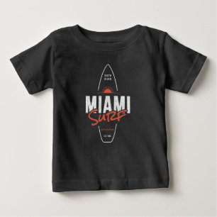 Miami Surf – Vintage Beach Sunset Surfboard Design Baby T-Shirt