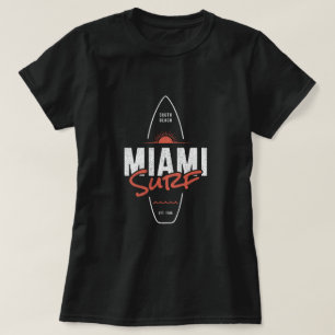 Miami Surf – Vintage Beach Sunset Surfboard Design T-Shirt
