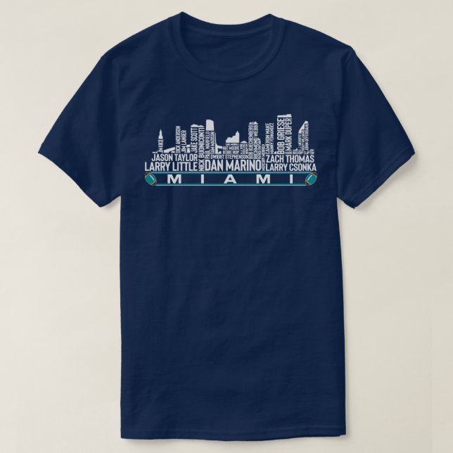 Miami  Team All Time Legends Miami City Skyline T-Shirt (Design Front)