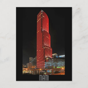 Miami Tower, reflections of red Postcard