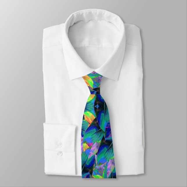 Miami Tree Leaves Tie (Tied)