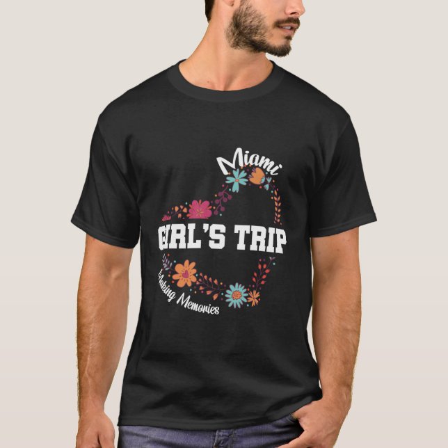 Miami Trip 2023 Making Memories Flower T-Shirt (Front)