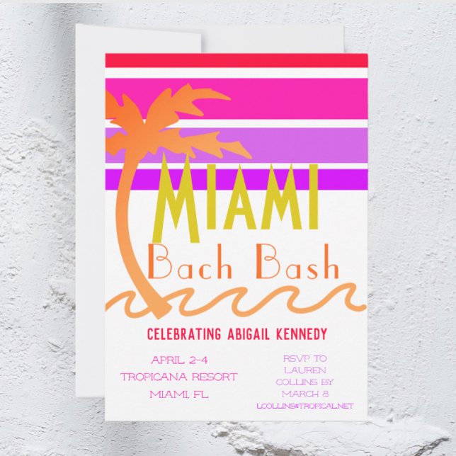 Miami Tropical Bachelorette Party  Invitation (Creator Uploaded)