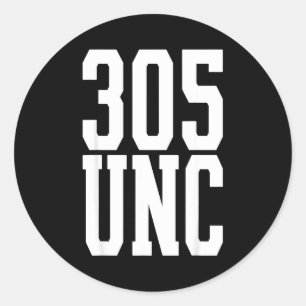 Miami unc 305 area code proud mia uncle  classic round sticker