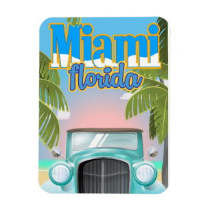 Miami USA vintage travel poster Magnet