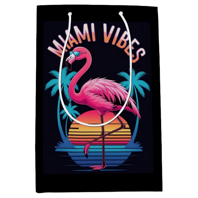 Miami Vibes Summer Flamingo Design-63454 Medium Gift Bag (Front)