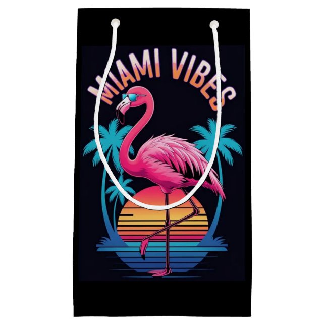 Miami Vibes Summer Flamingo Design-63454 Small Gift Bag (Front)