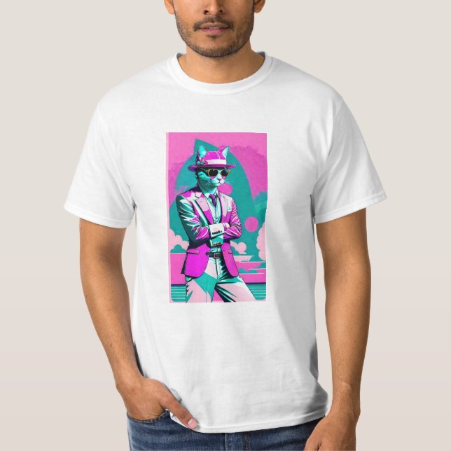 Miami Vice Cat  T-Shirt (Front)