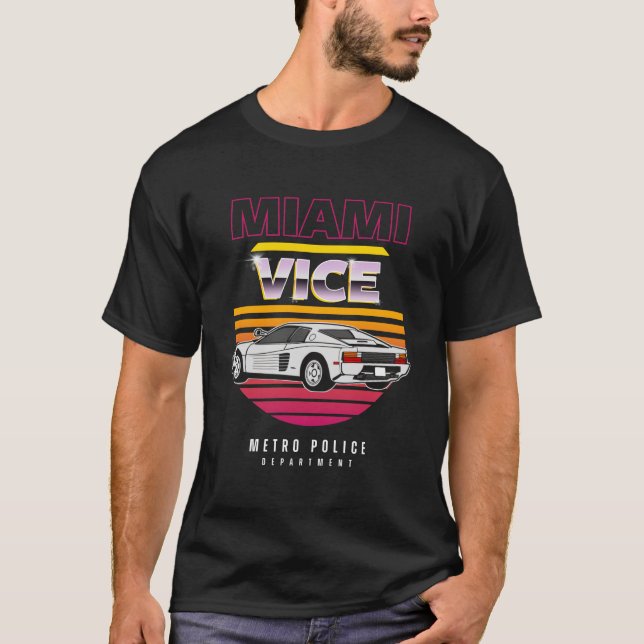 Miami Vice Retro Car T-Shirt (Front)