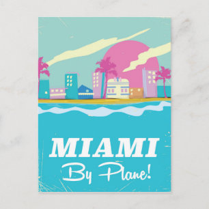 Miami vintage 1980s travel poster postcard