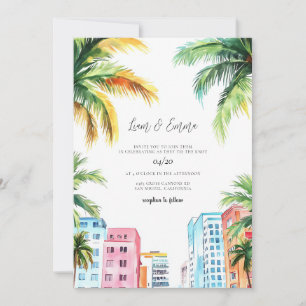 MIAMI Wedding Invitation Watercolor