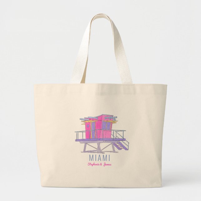 Miami Wedding  Large Tote Bag (Front)