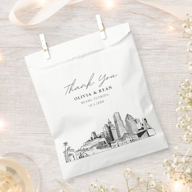 Miami Wedding Personalised Favour Bag  (Clipped)